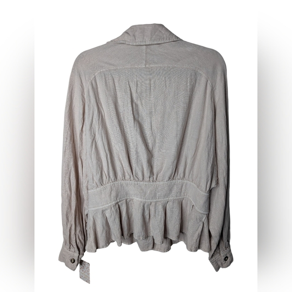 Free People Jonie Linen Blend Jacket sz S NWT - Picture 4 of 7